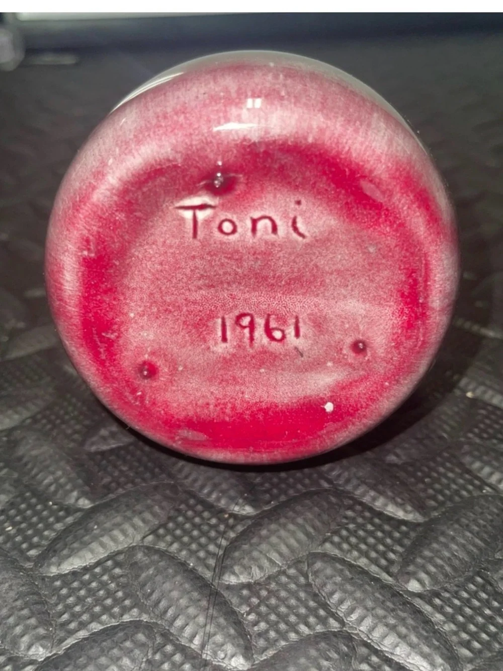 Vintage Mid Century Modern Hand Made Pottery 1960s Pink Purple - Picture 5 of 7